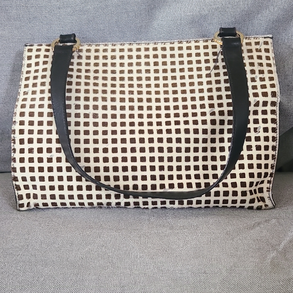 Kate Spade Vintage Black and White Checkered Furry Women's Bag